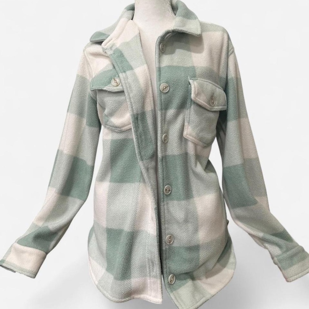 Thread & Supply Mint plaid flannel button up